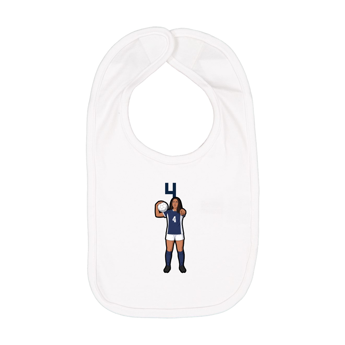 Infant Bib — Number Top in White