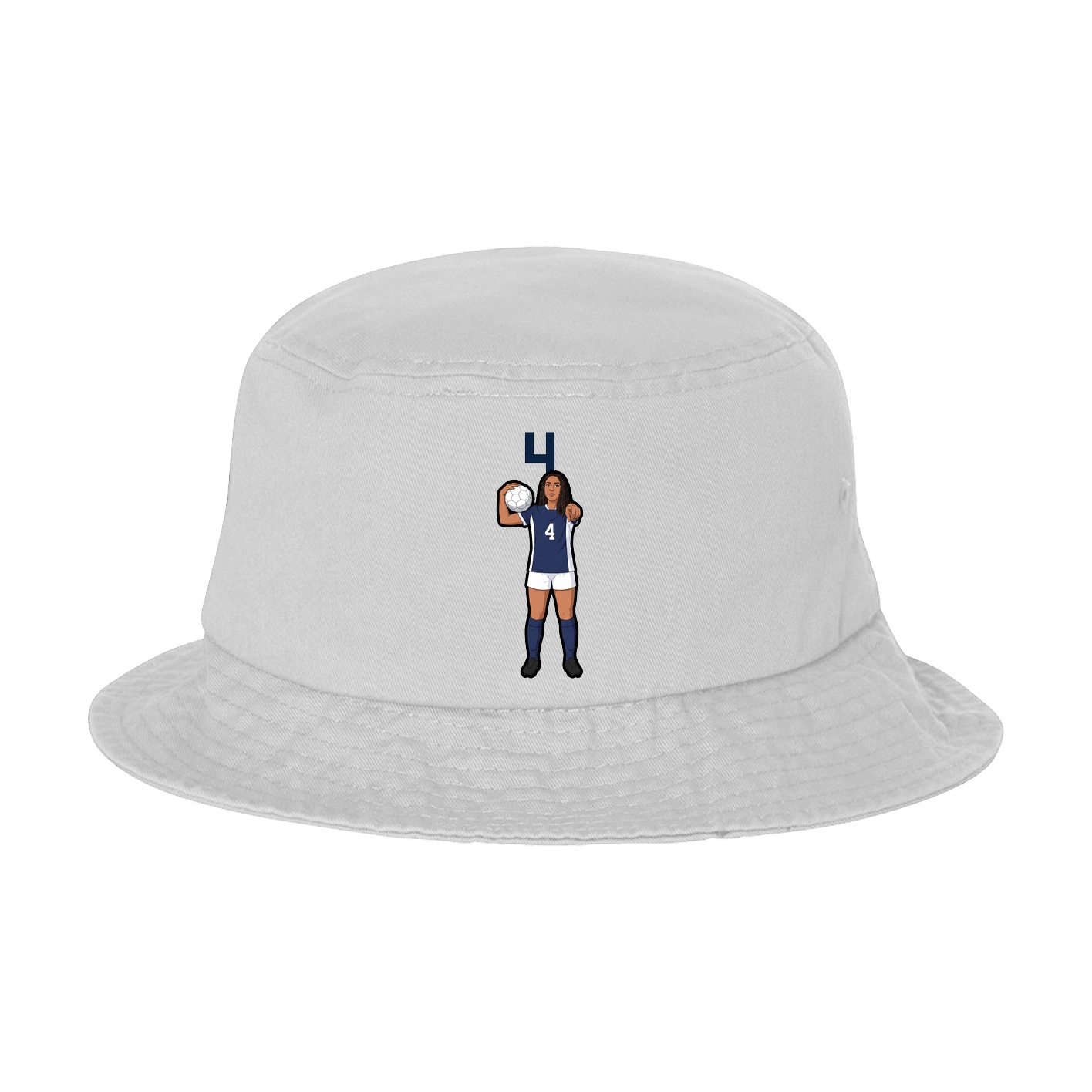 Bucket Cap — Number Top in White