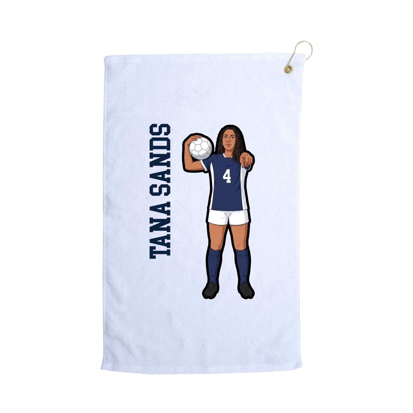 Golf Towel — Name Vertical in White