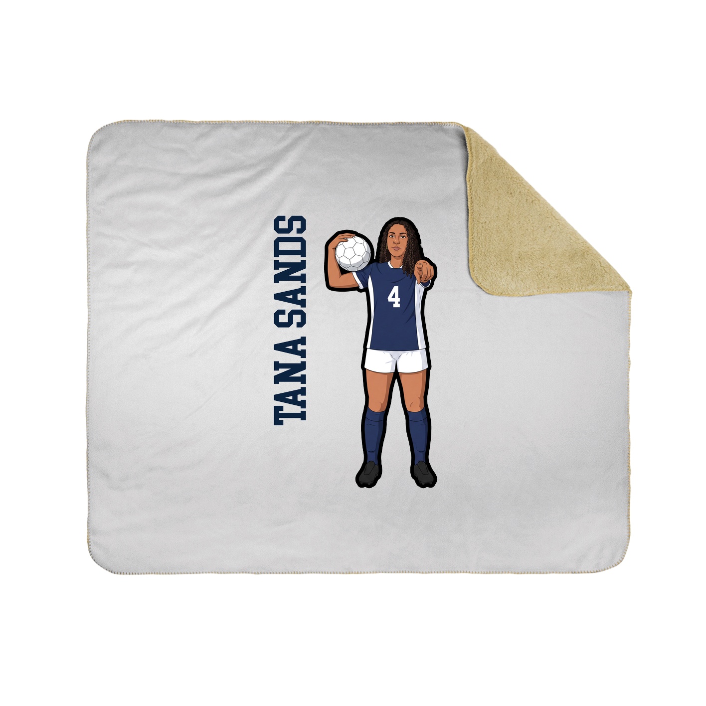 Throw Blanket — Name Vertical in White