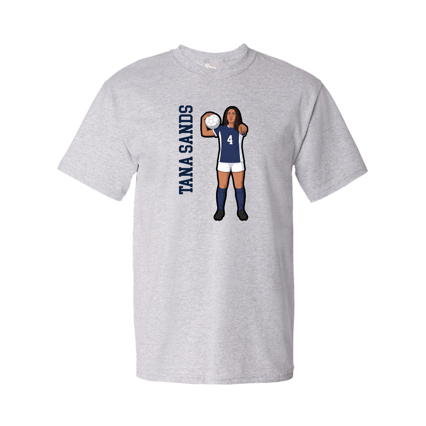 Youth Tee — Name Vertical in Grey