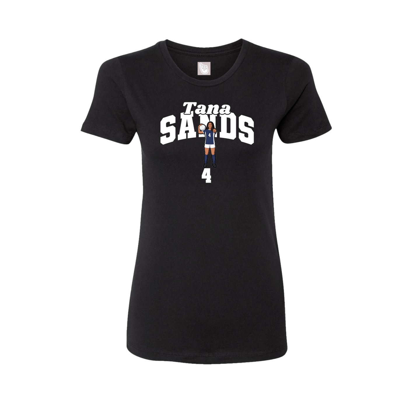 Fitted Women's Tee — Signature Arch in Black