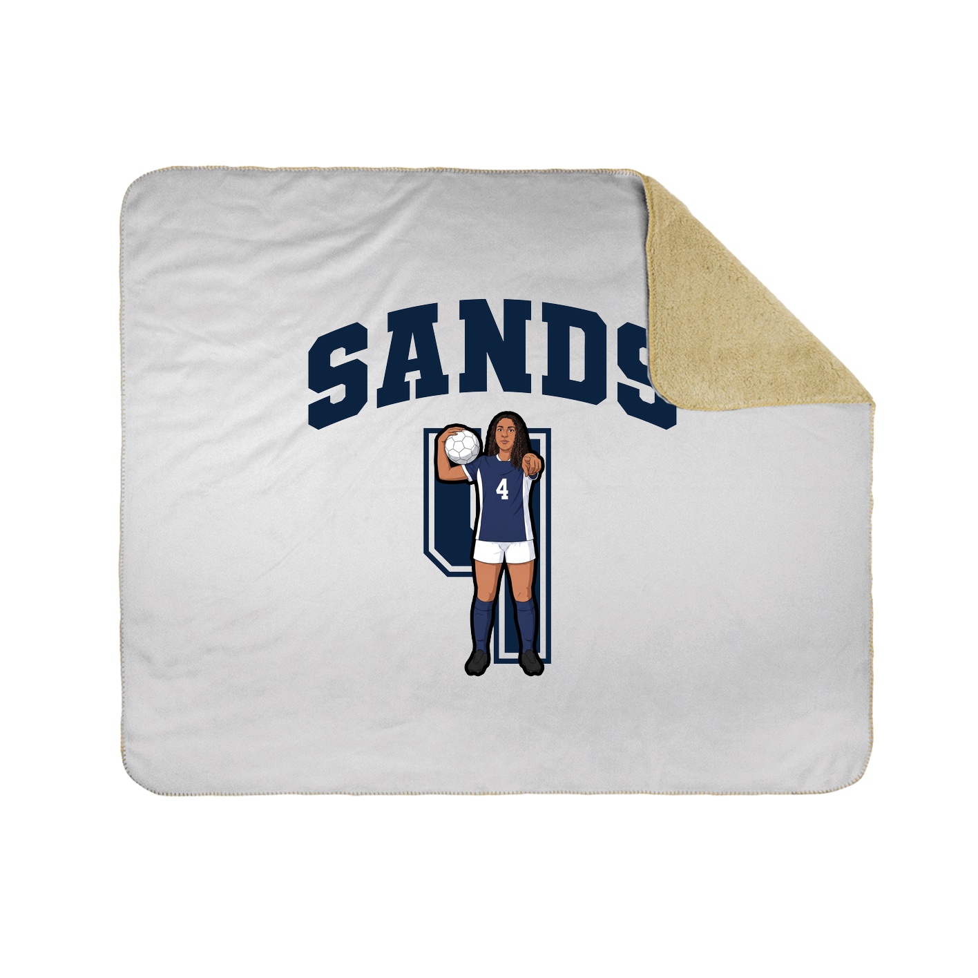Throw Blanket — Number in White