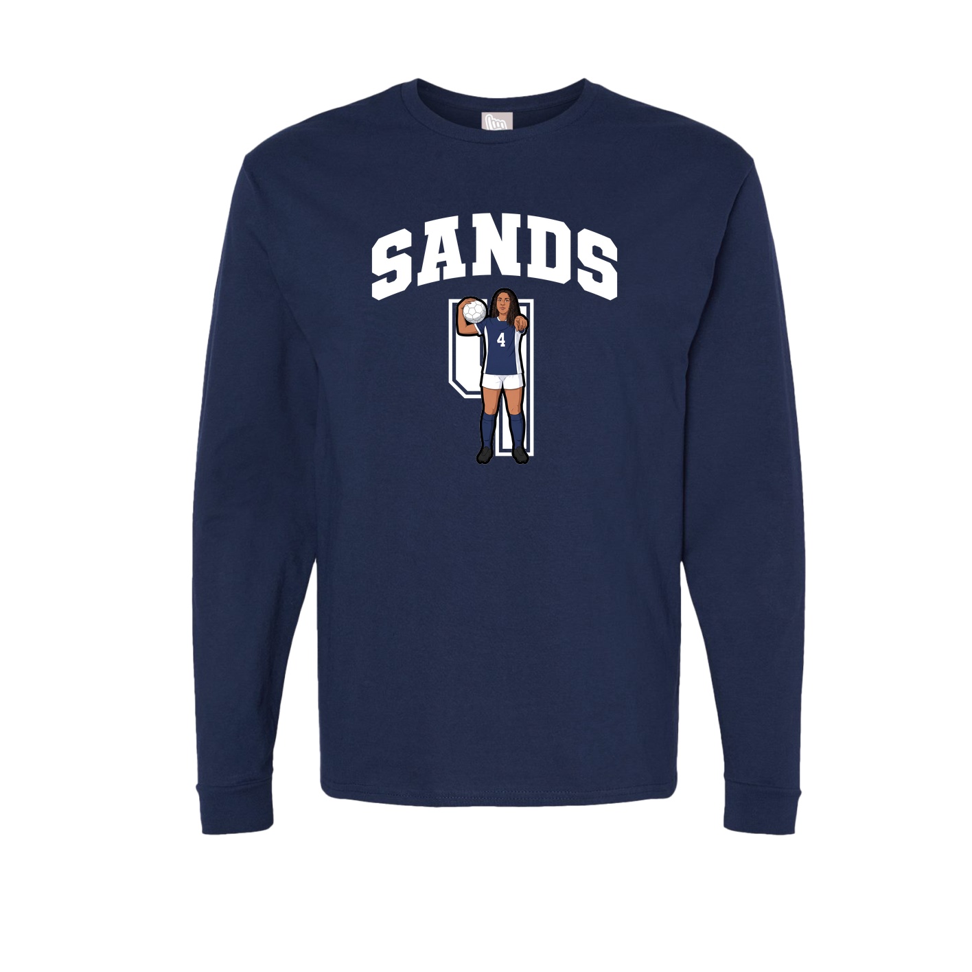 Long Sleeve Tee — Number in Navy