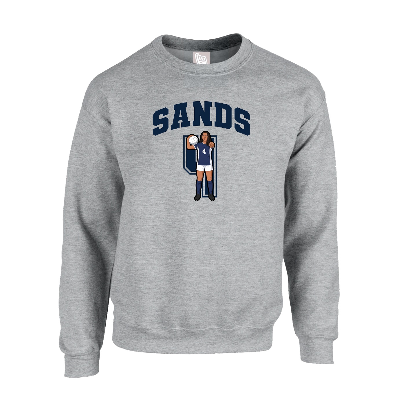 Fleece Crew — Number in Grey
