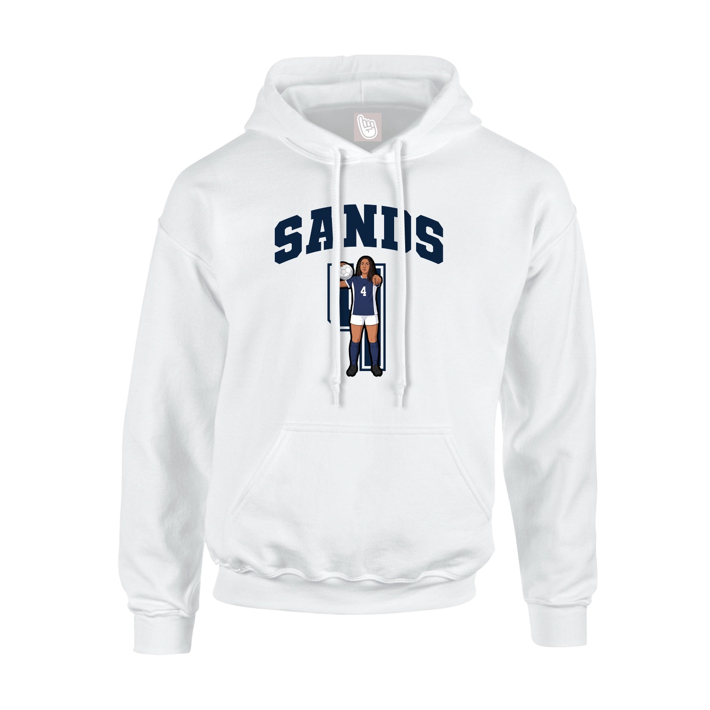 Youth Hoodie — Number in White