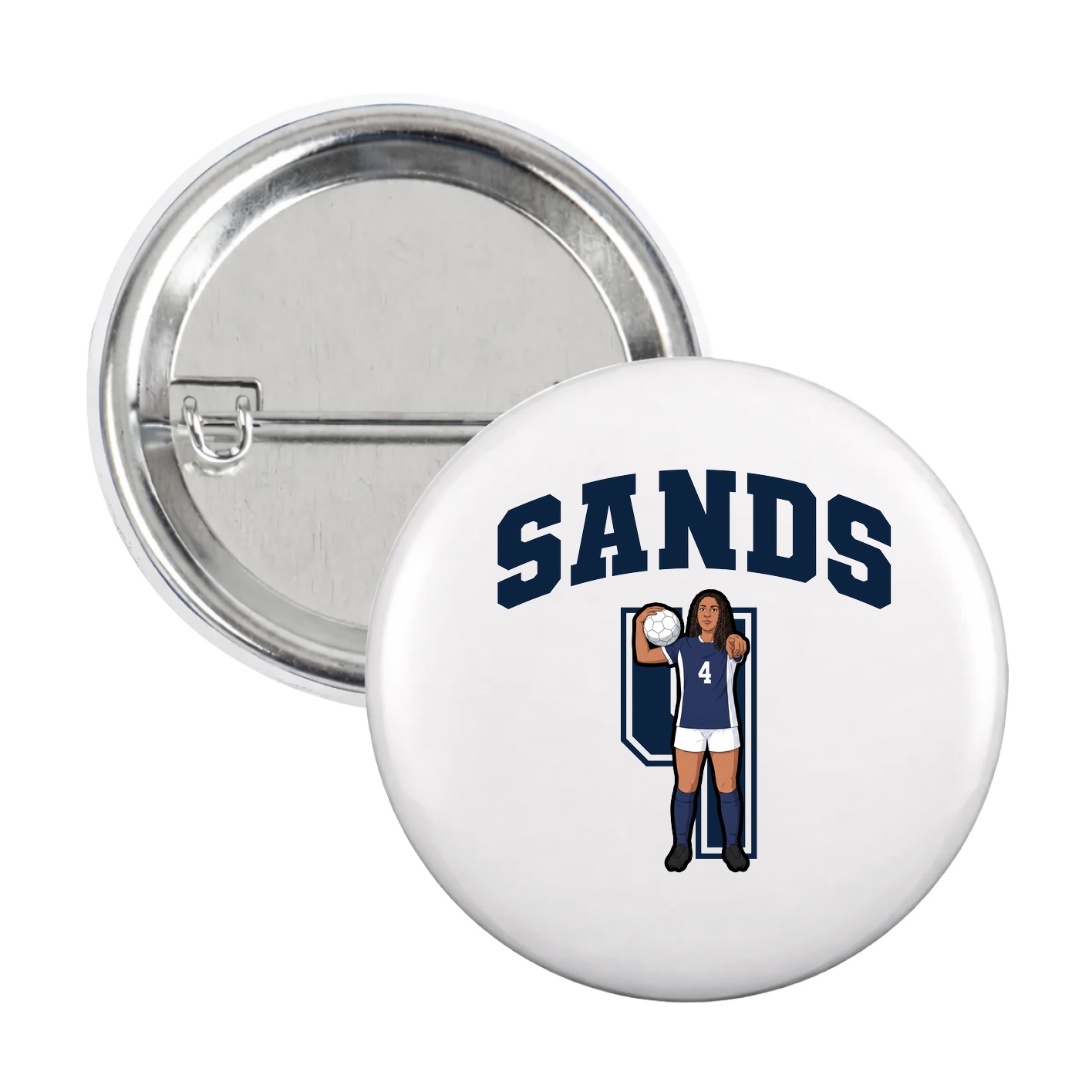 Game Day Button — Number in White