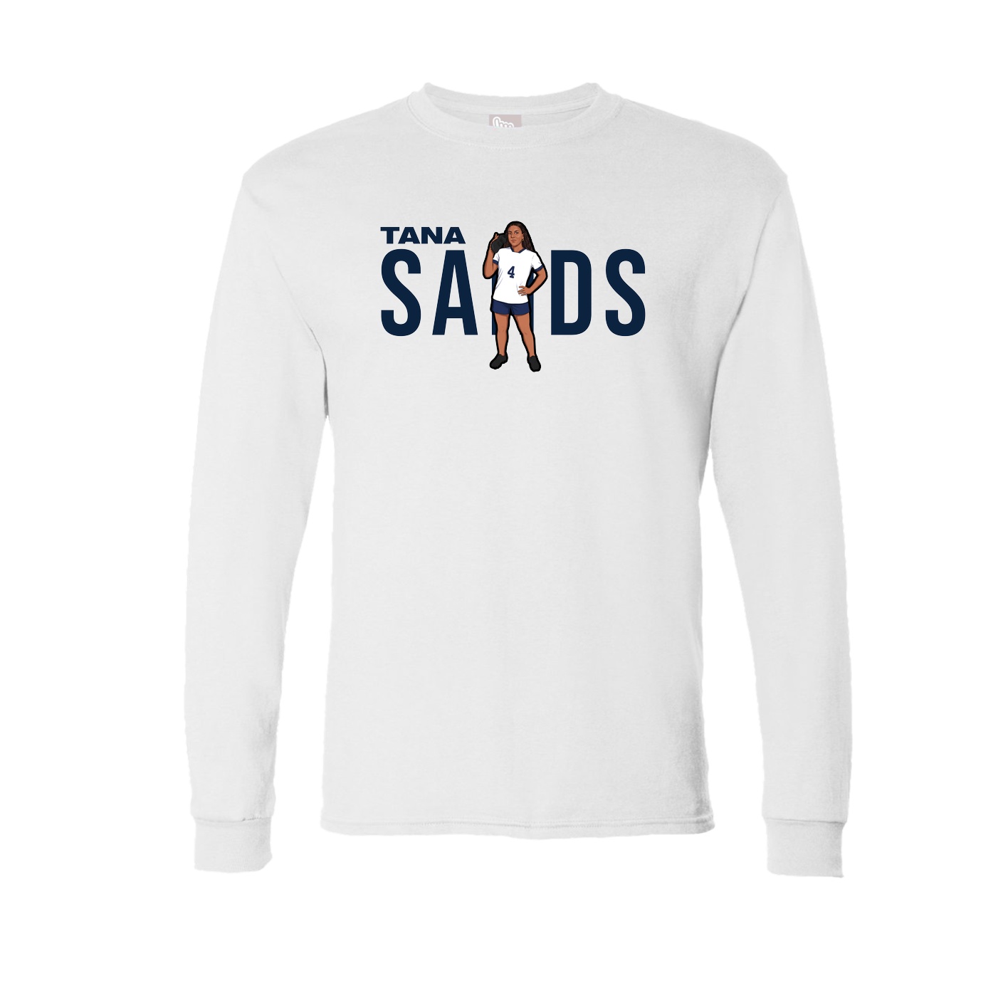 Long Sleeve Tee — Player Name in White