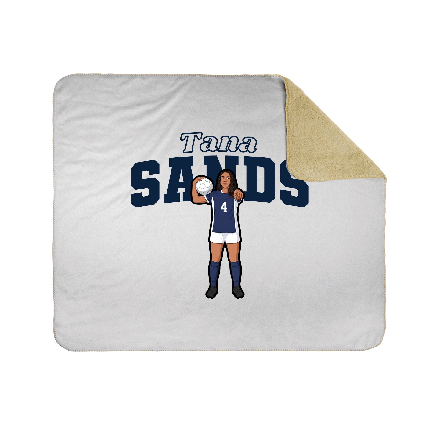 Throw Blanket — Name Arch in White