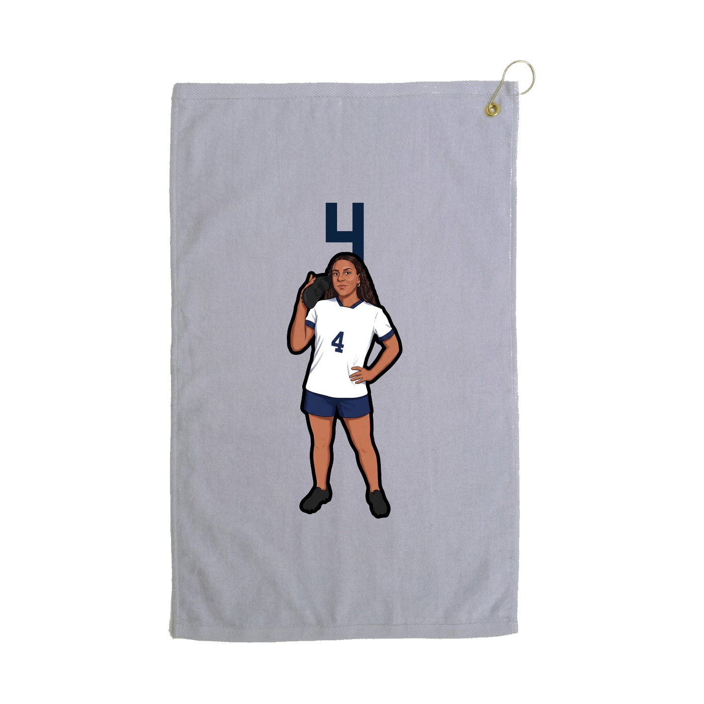 Golf Towel — Number Top in Grey
