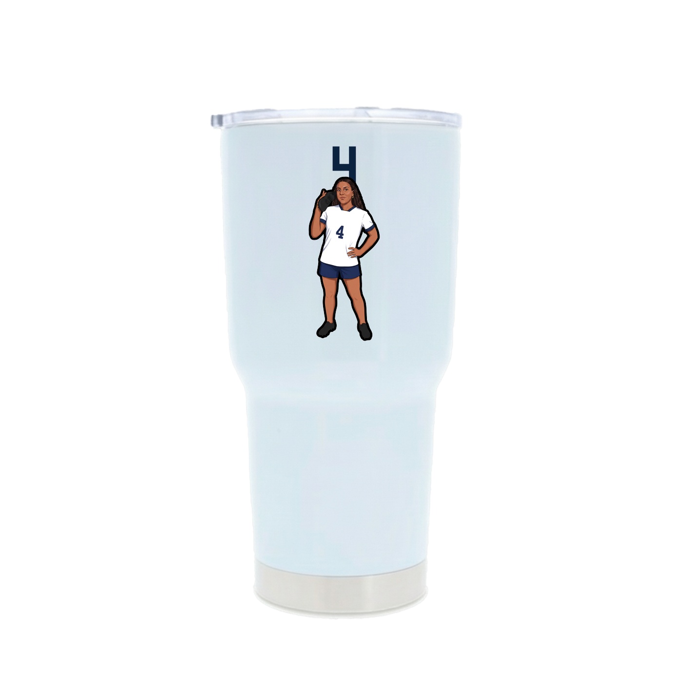 30oz Stainless Steel Tumbler — Number Top in White
