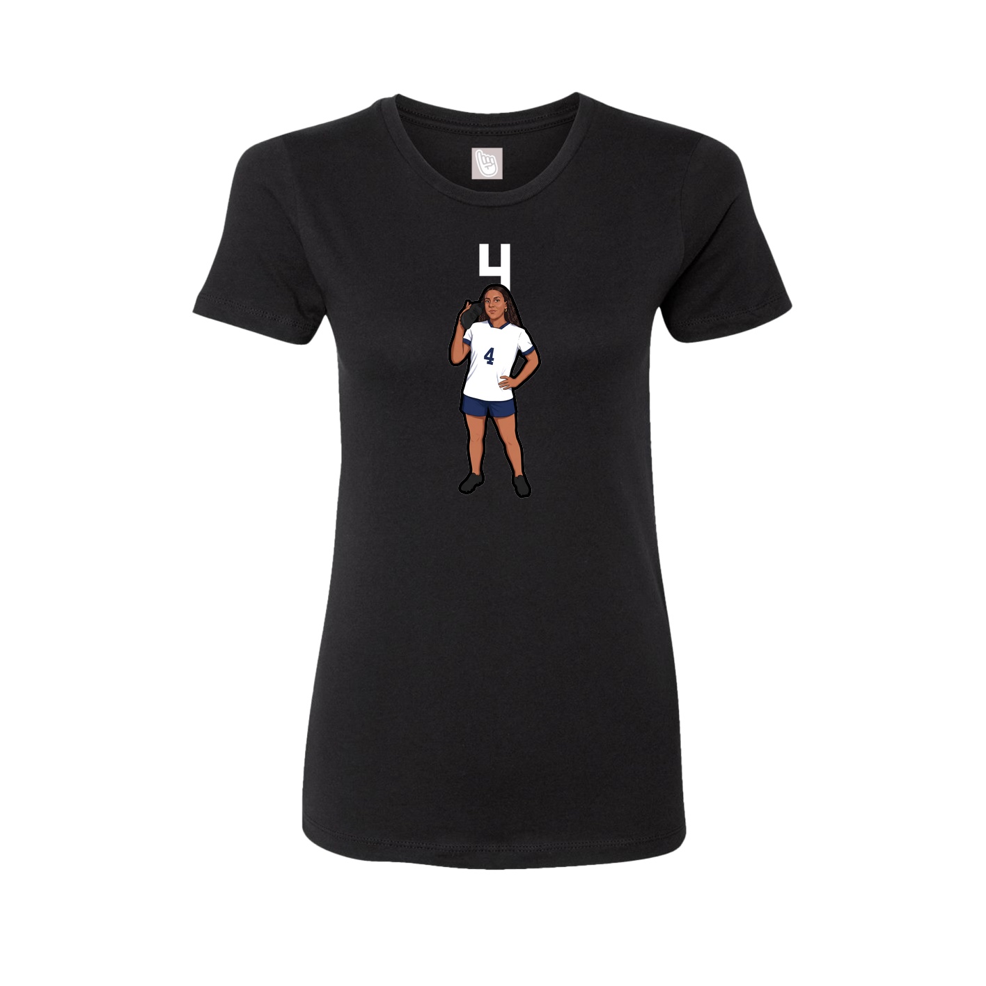 Fitted Women's Tee — Number Top in Black