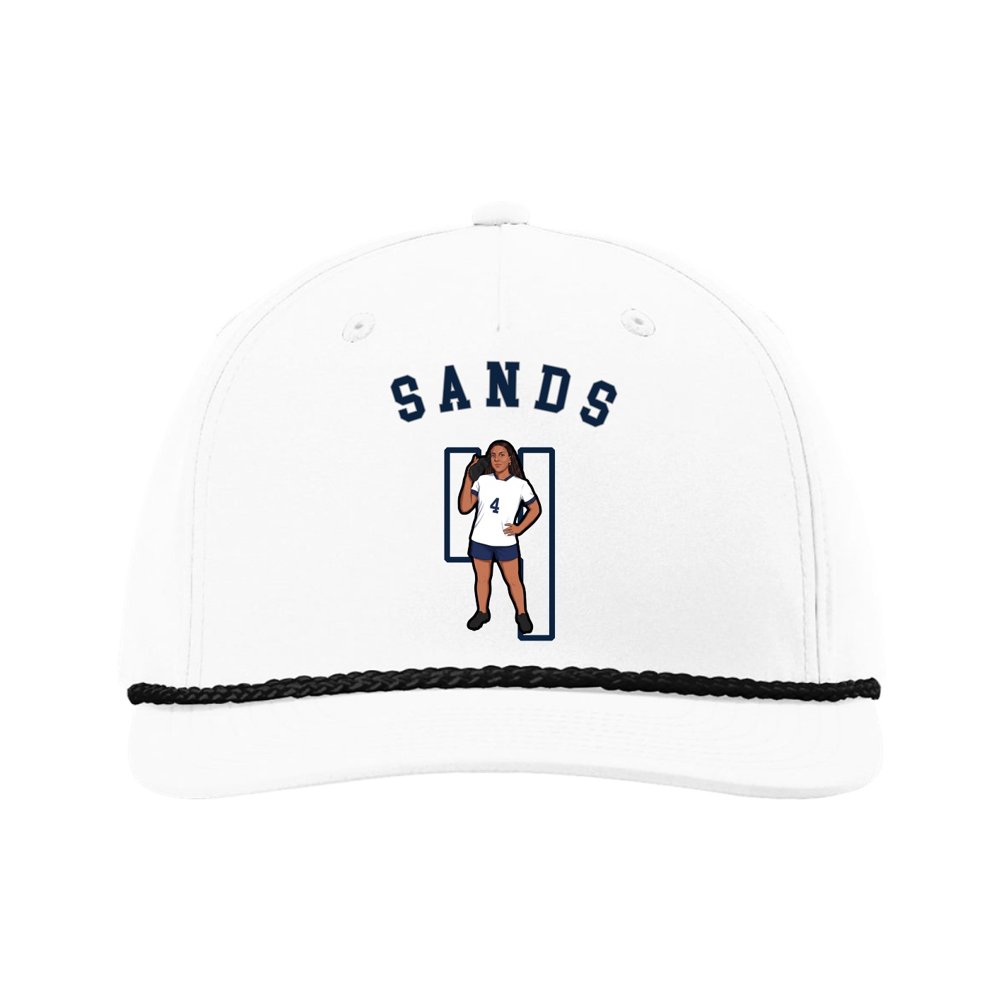 Five-Panel Classic Rope Cap — Shirsey Arch in White