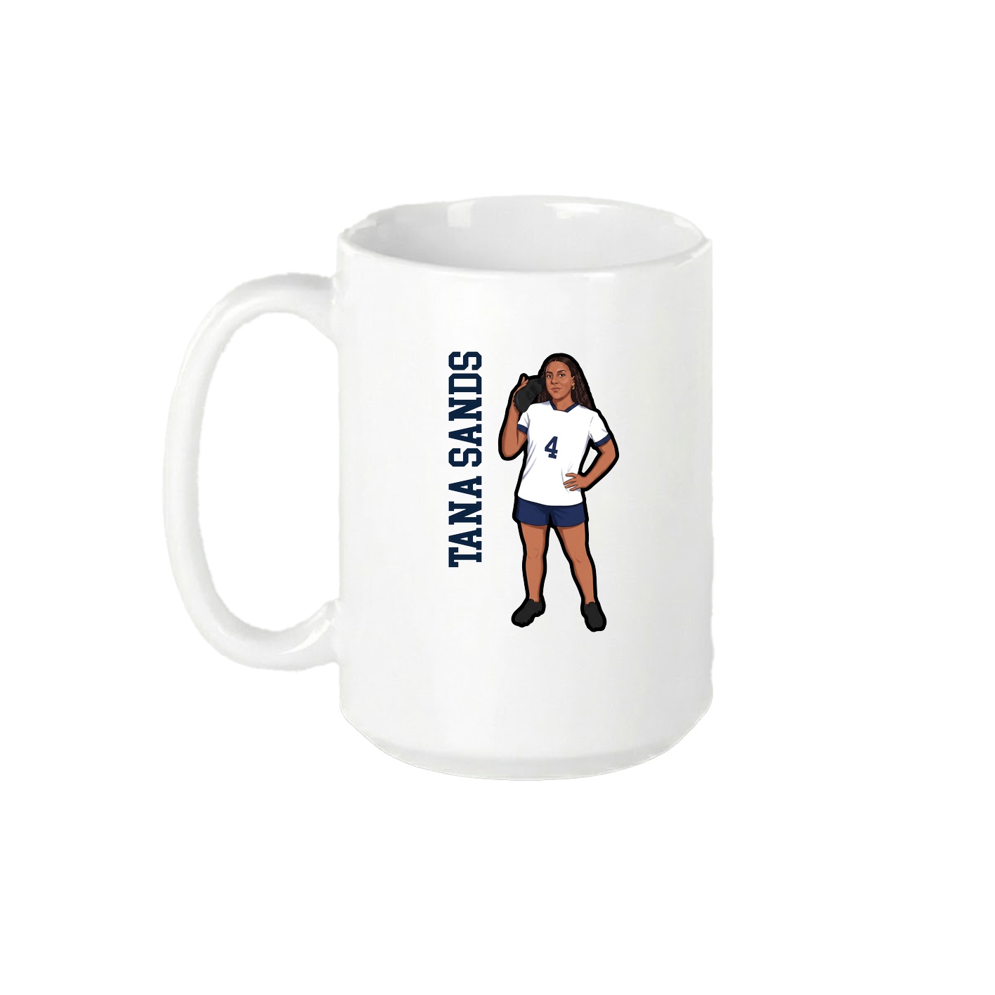 15oz Coffee Mug — Name Vertical in White