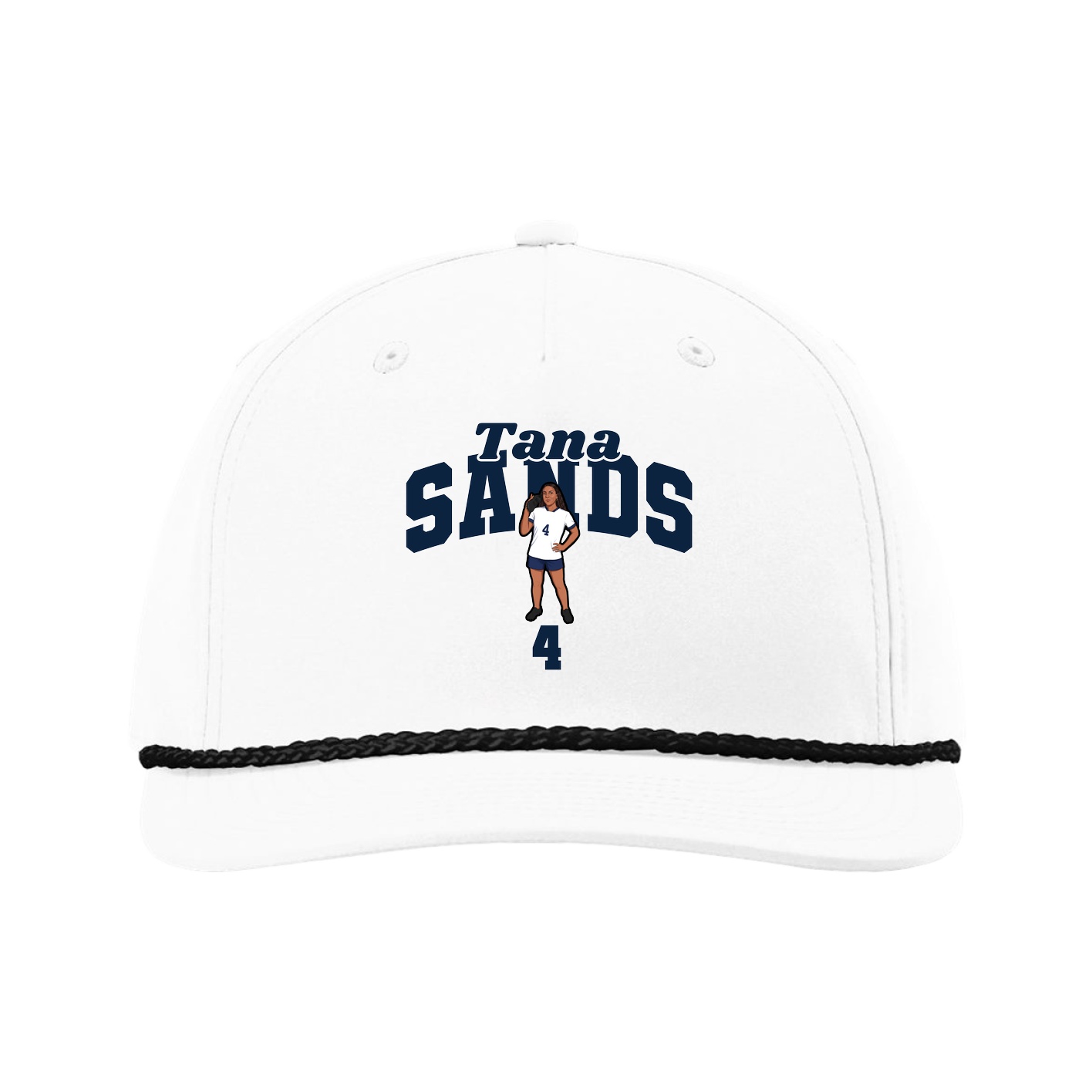 Five-Panel Classic Rope Cap — Signature Arch in White