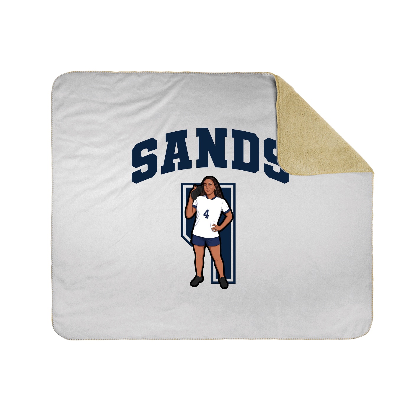Throw Blanket — Number in White