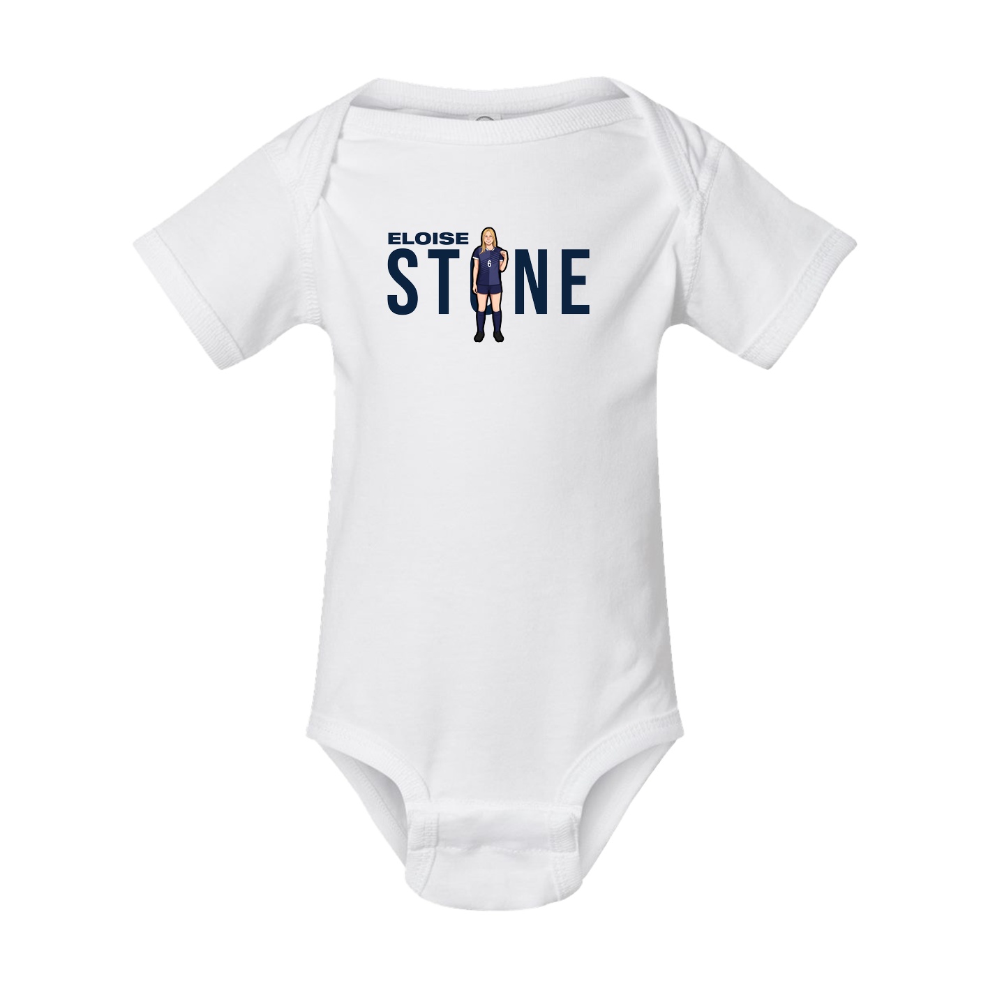Baby Onesie — Player Name in White
