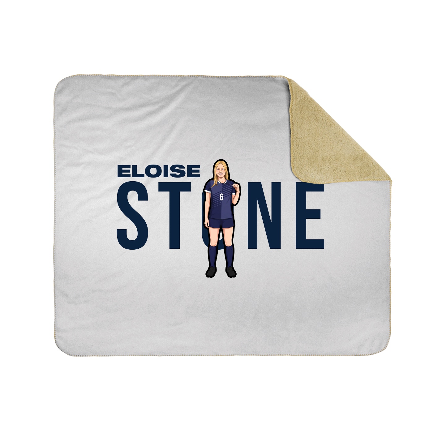 Throw Blanket — Player Name in White