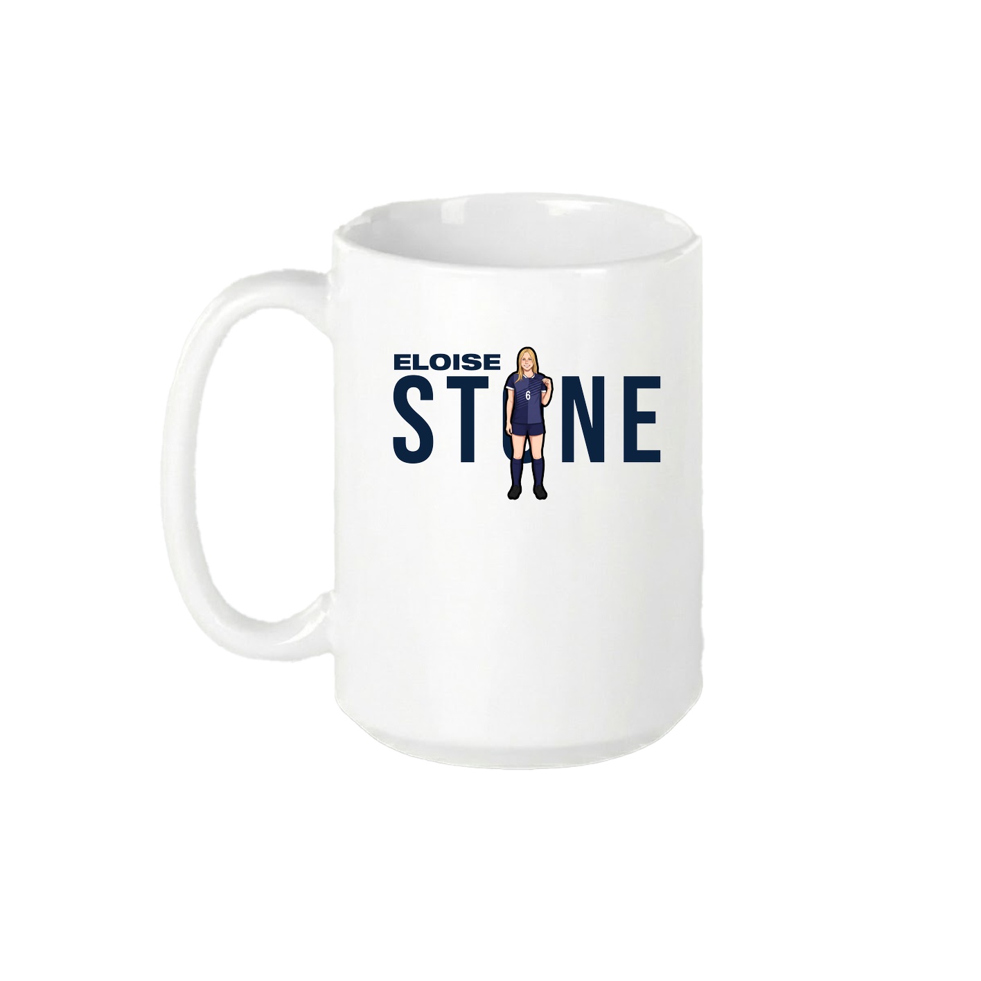 15oz Coffee Mug — Player Name in White