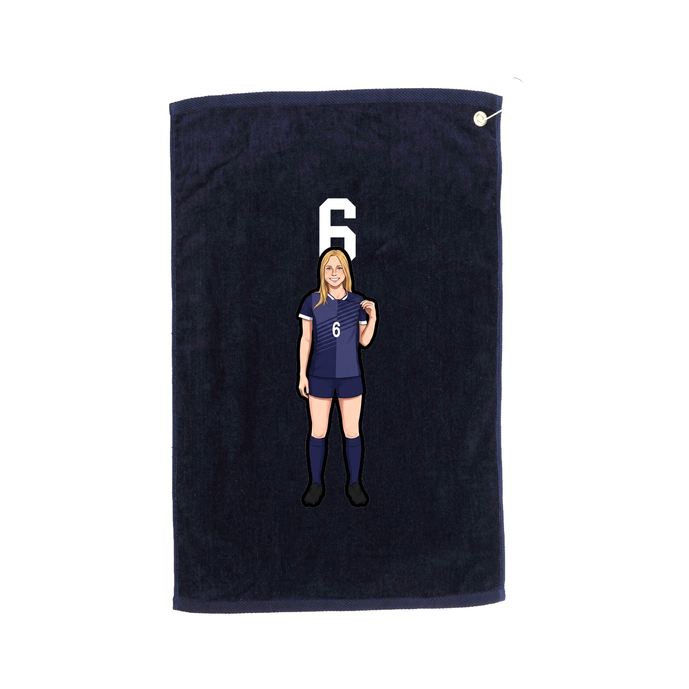 Golf Towel — Number Top in Navy