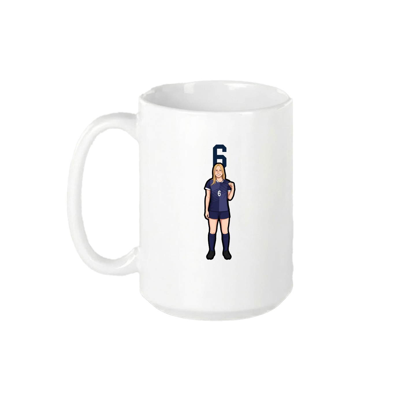 15oz Coffee Mug — Number Top in White