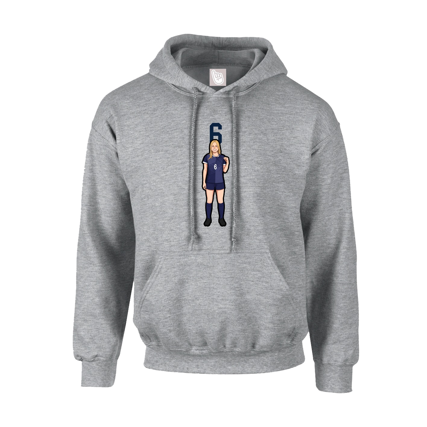 Hoodie — Number Top in Grey