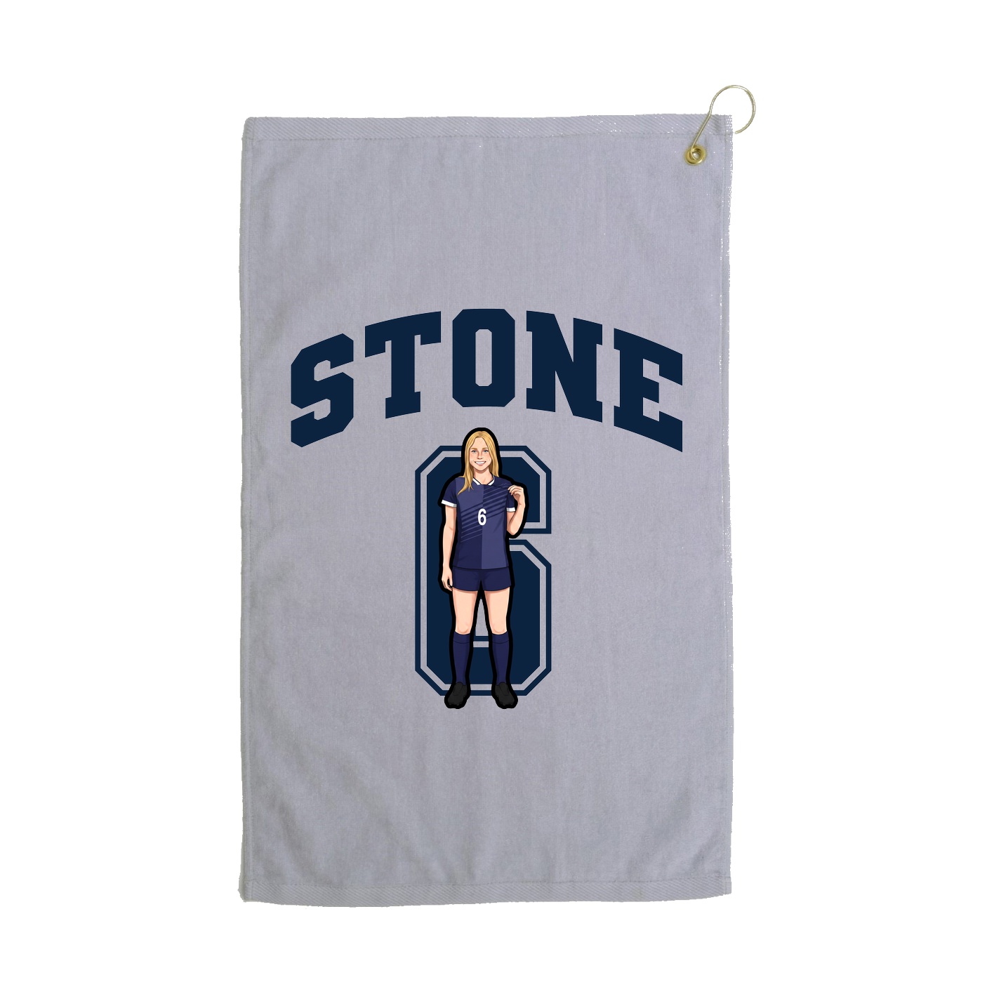 Golf Towel — Number in Grey