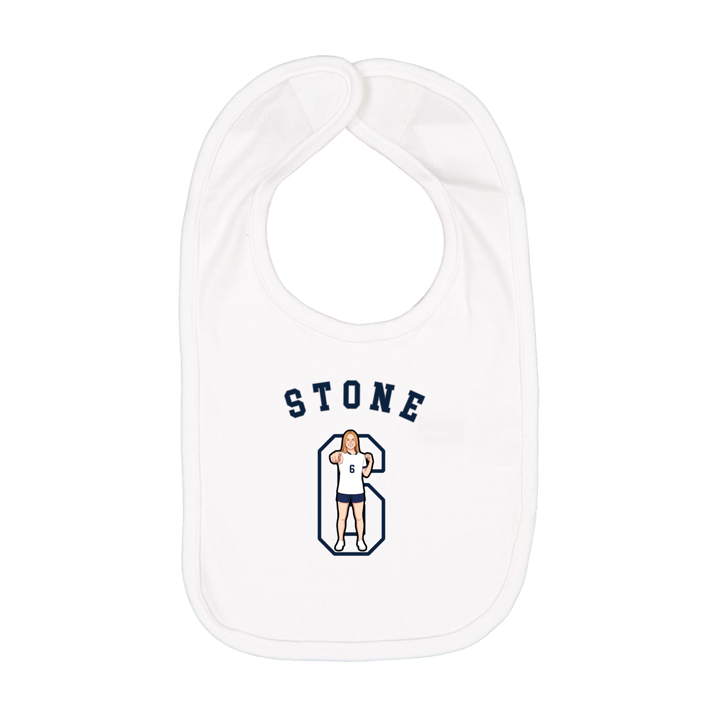 Infant Bib — Shirsey Arch in White
