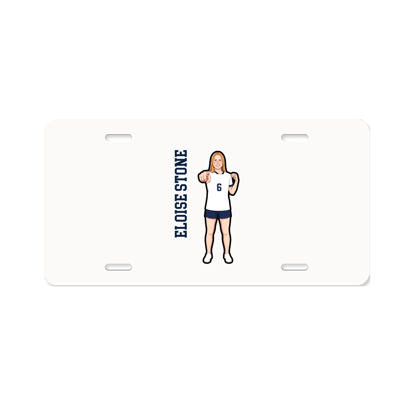 License Plate — Name Vertical in Classic