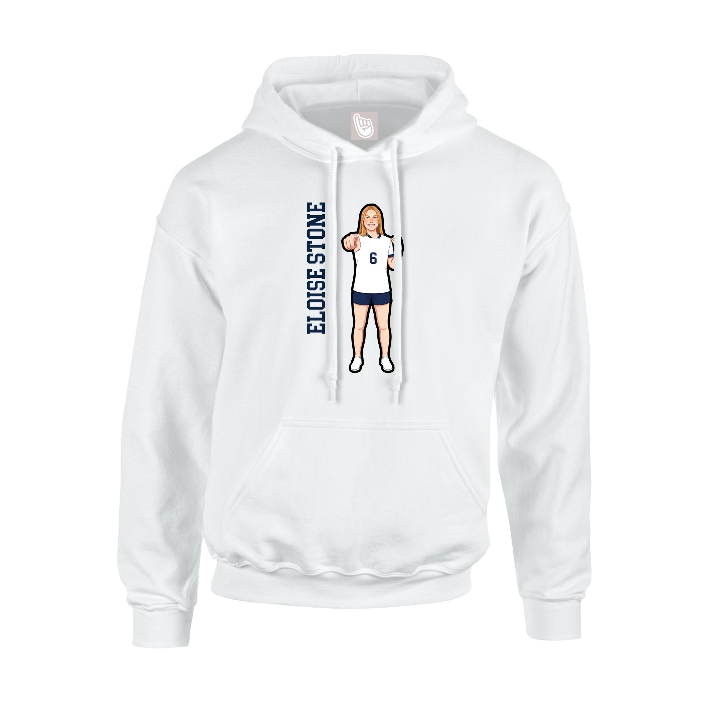 Hoodie — Name Vertical in White