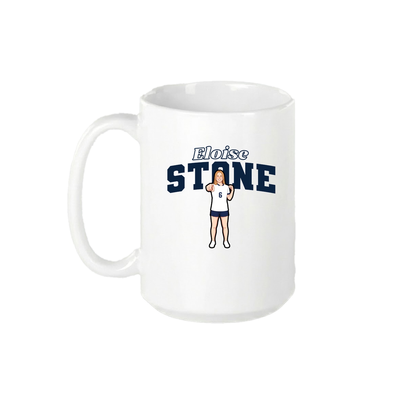 15oz Coffee Mug — Name Arch in White