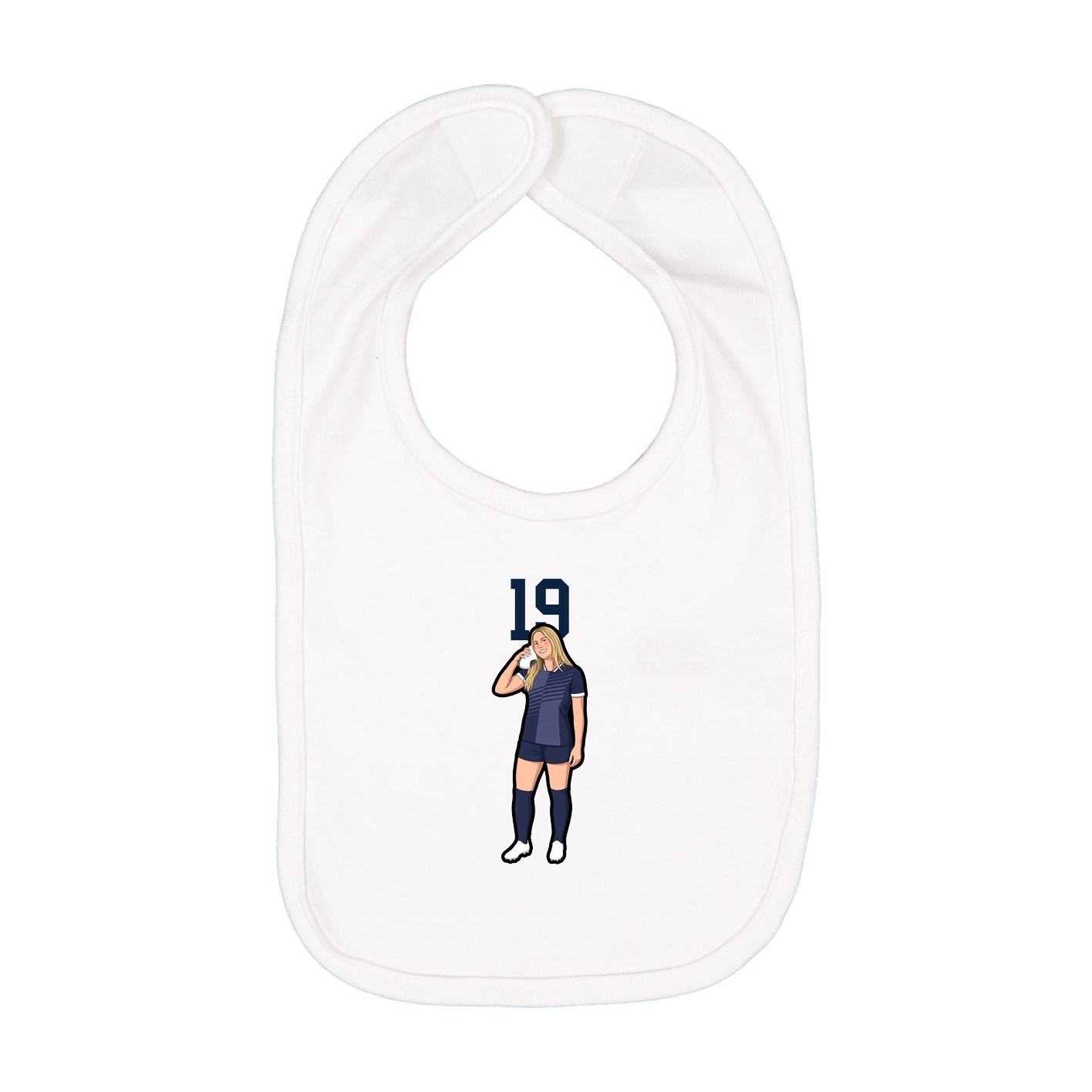 Infant Bib — Number Top in White