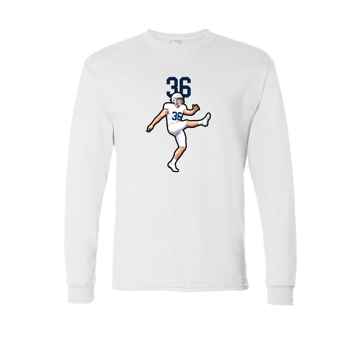 Long Sleeve Tee — Number Top in White