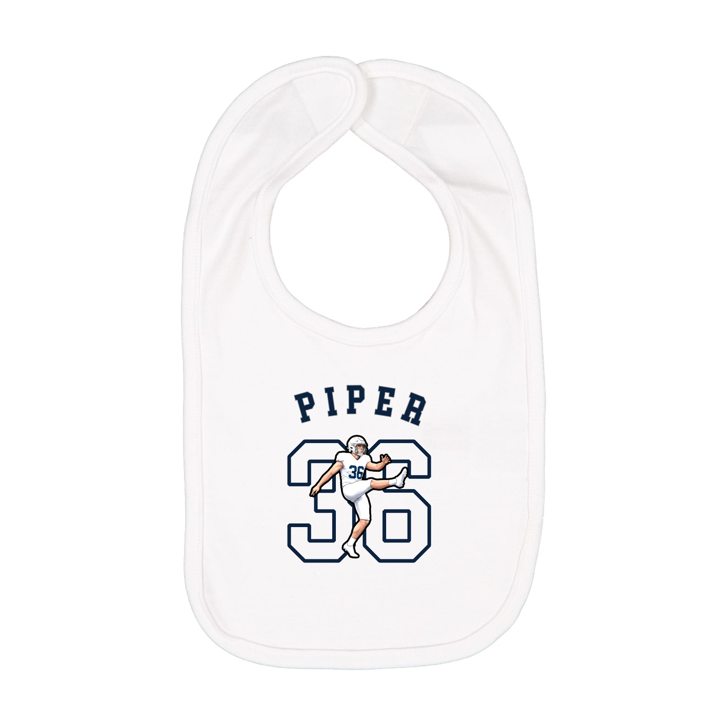 Infant Bib — Shirsey Arch in White