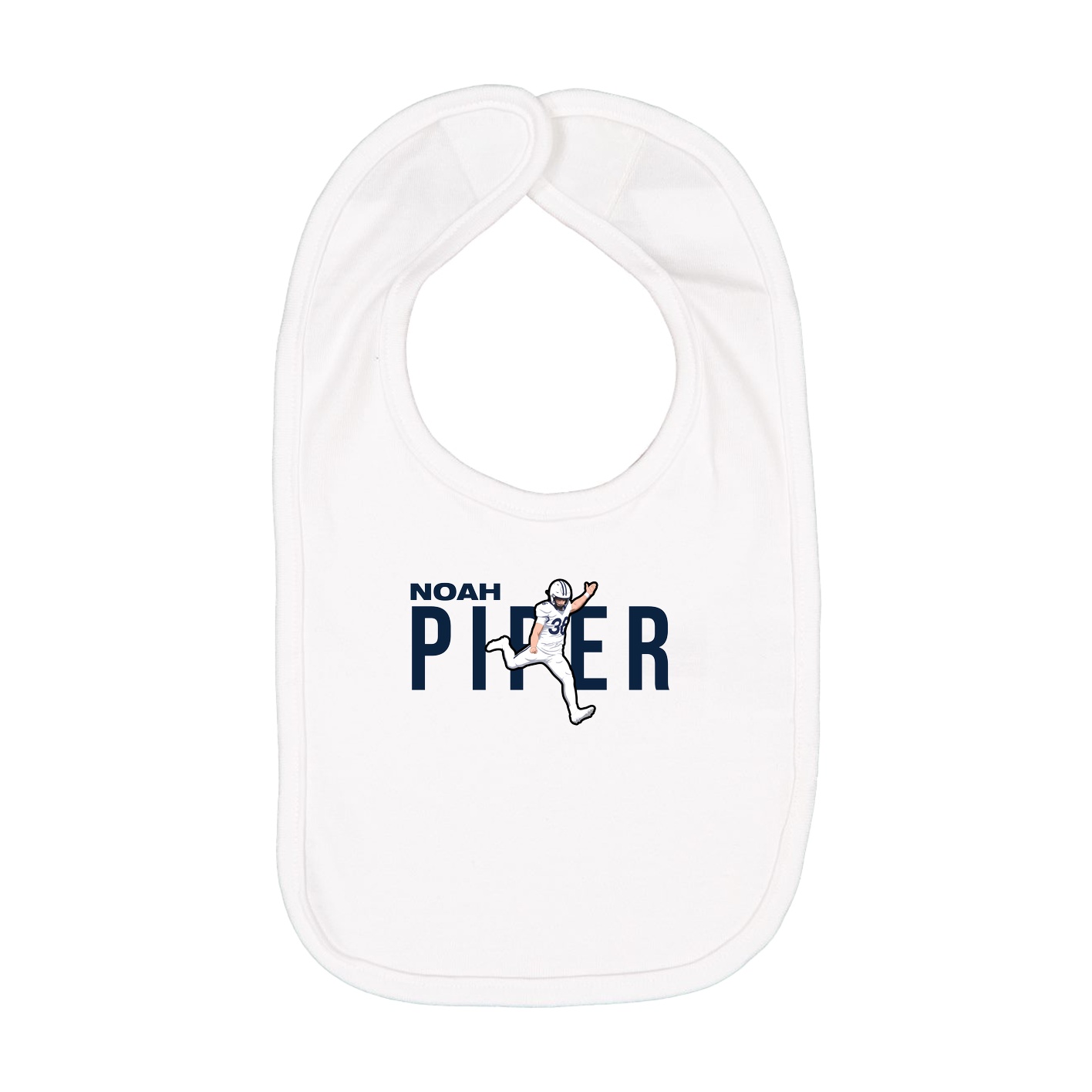 Infant Bib — Player Name in White