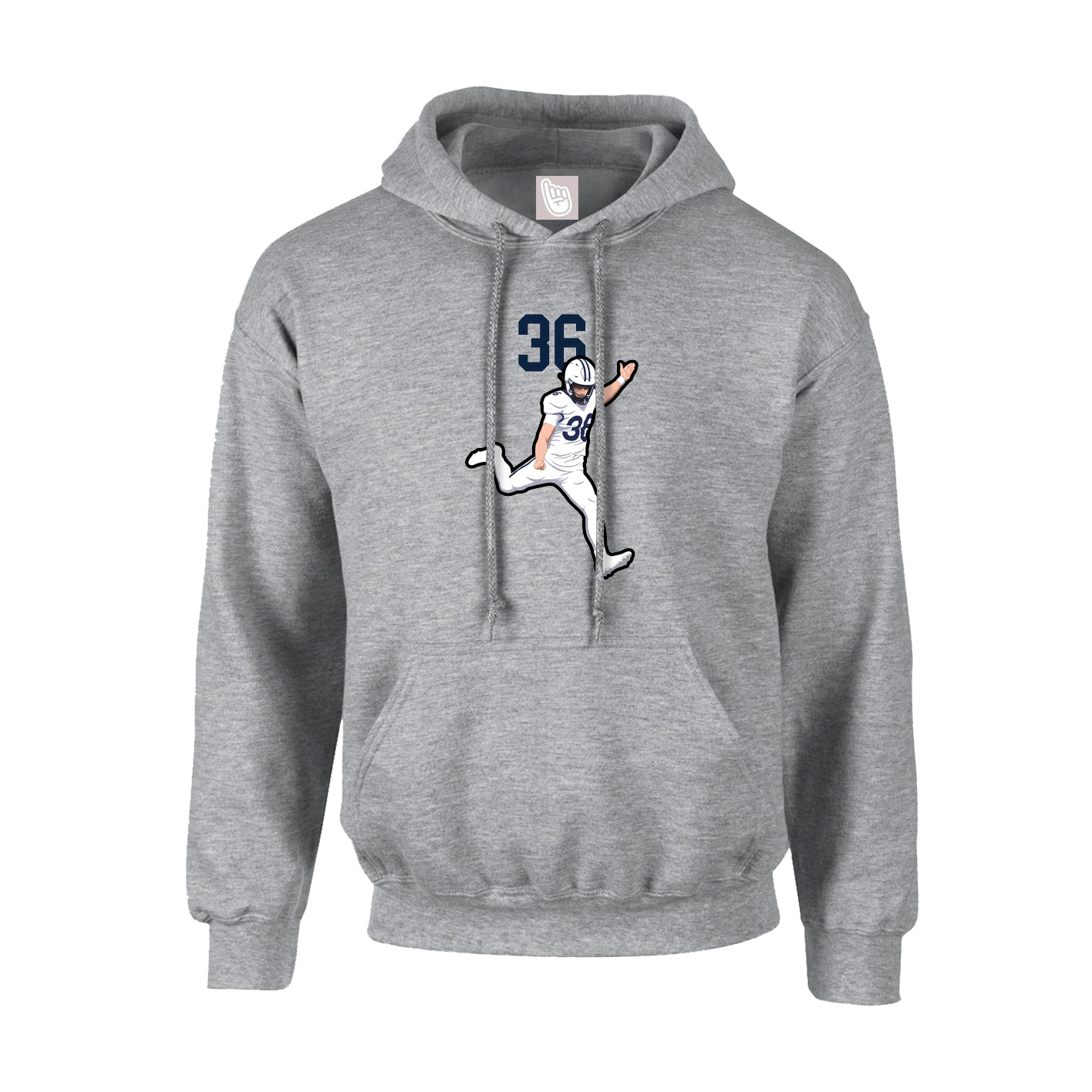Hoodie — Number Top in Grey