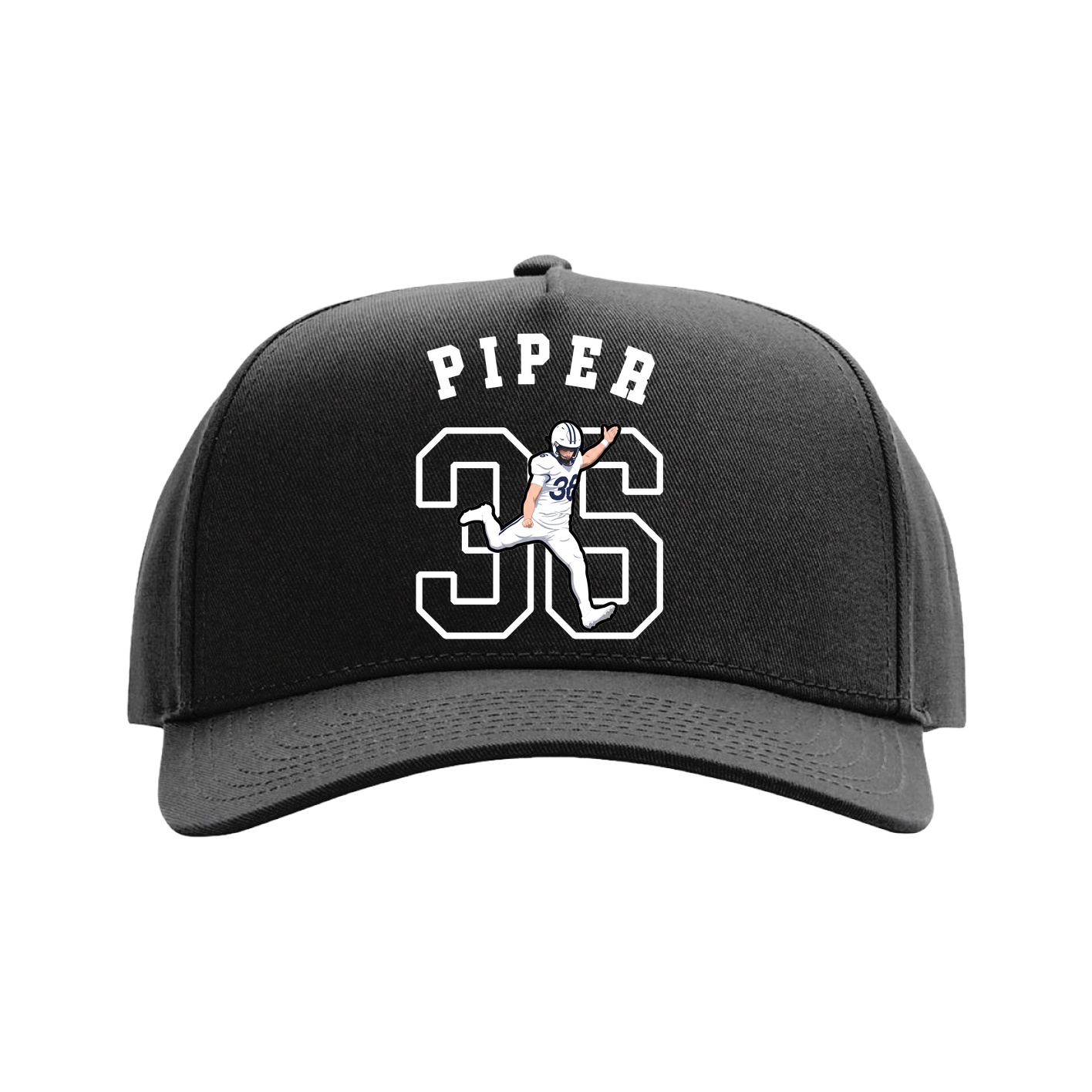 Full Fabric Five-Panel Champ Cap — Shirsey Arch in Black