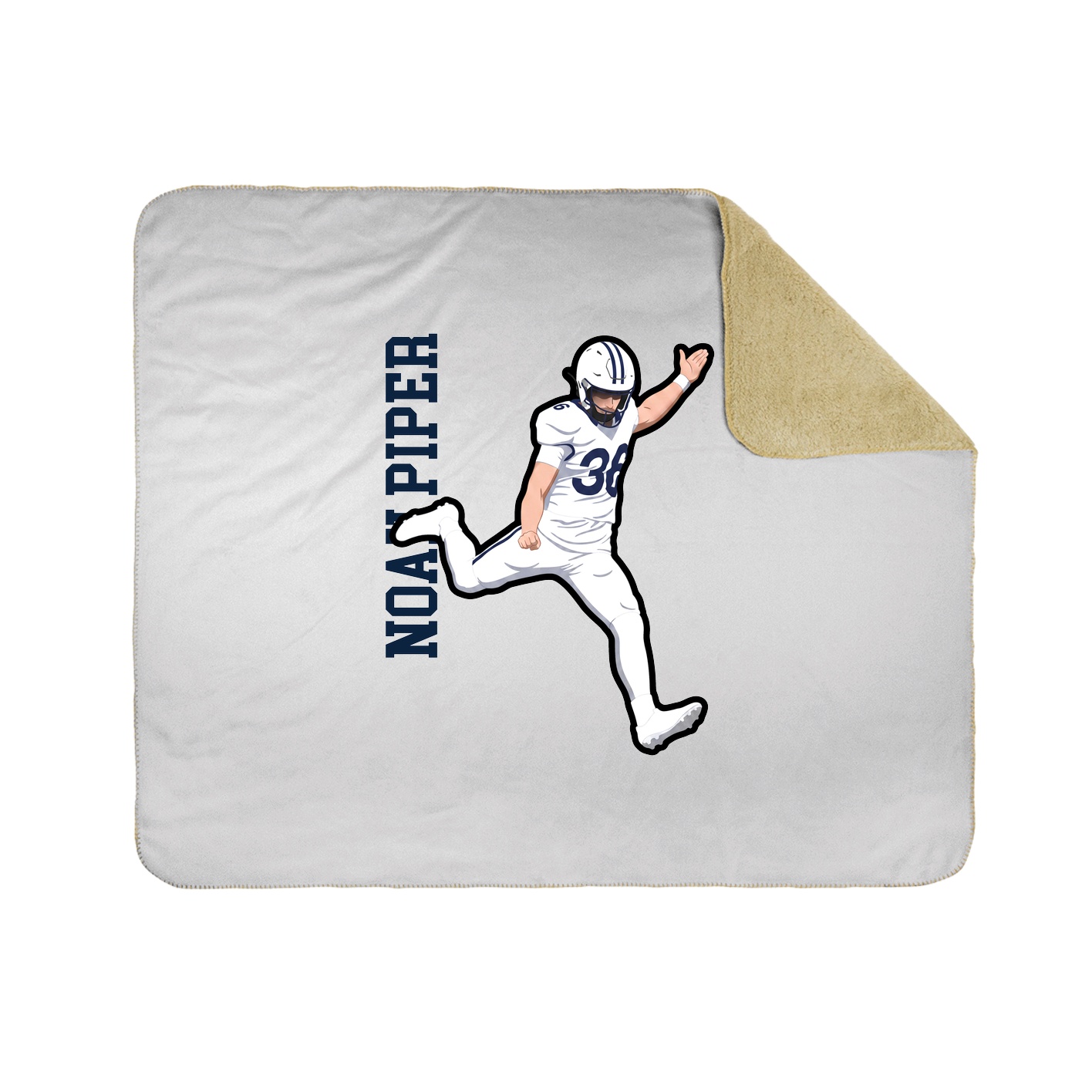 Throw Blanket — Name Vertical in White