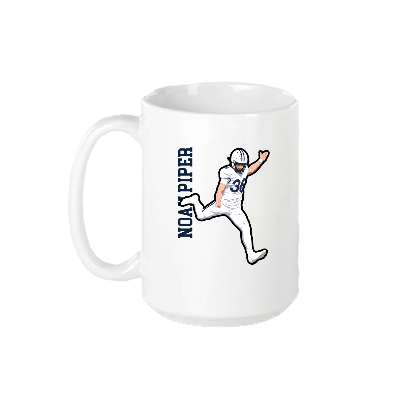 15oz Coffee Mug — Name Vertical in White