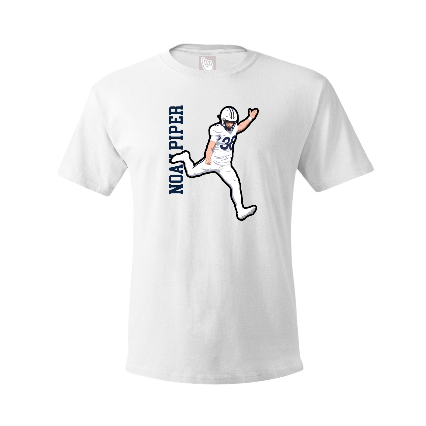 Tee — Name Vertical in White