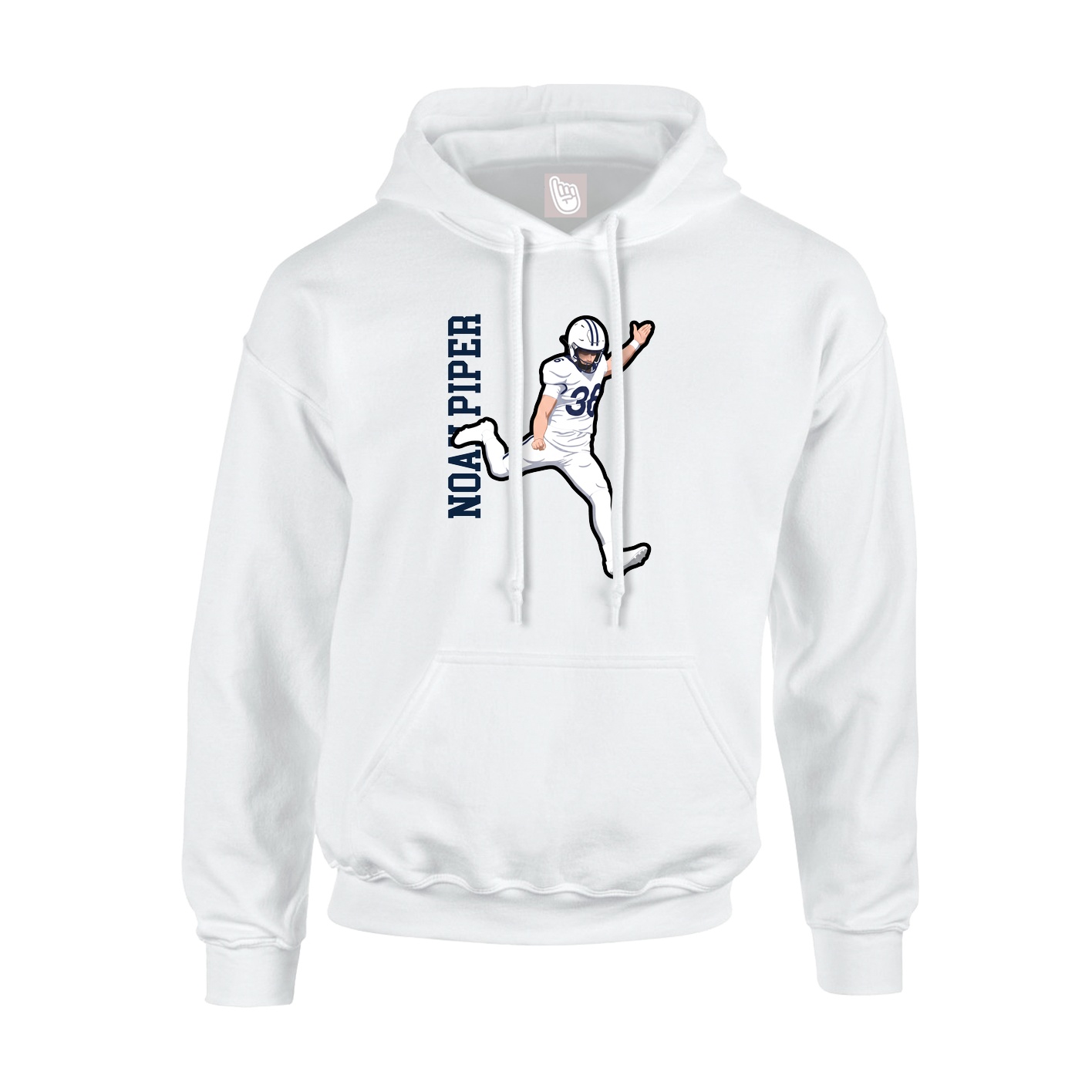 Hoodie — Name Vertical in White