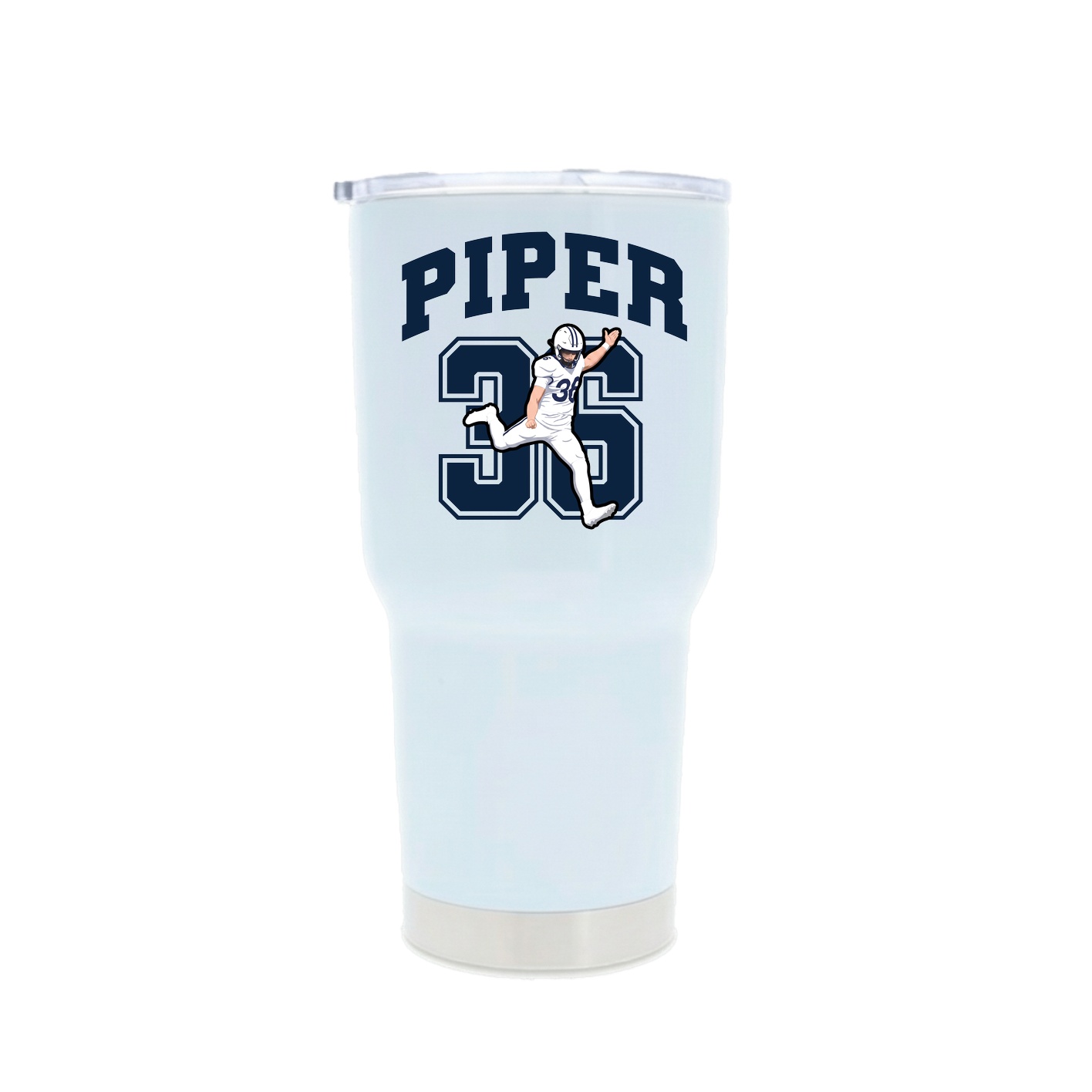 30oz Stainless Steel Tumbler — Number in White