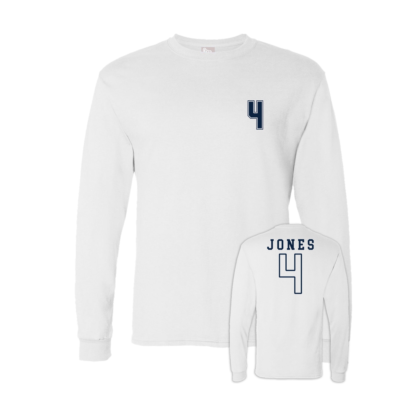 Long Sleeve Tee — Chest Back in White