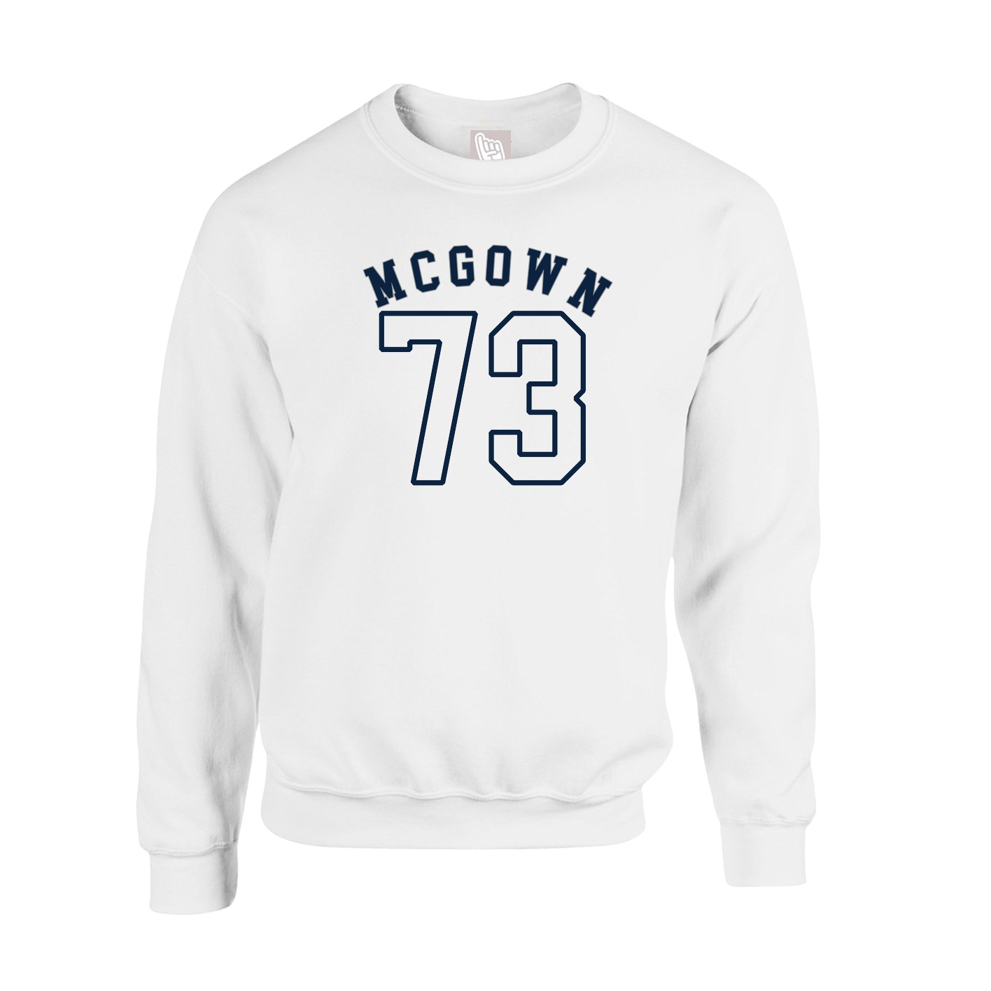 Fleece Crew — Shirsey Arch in White