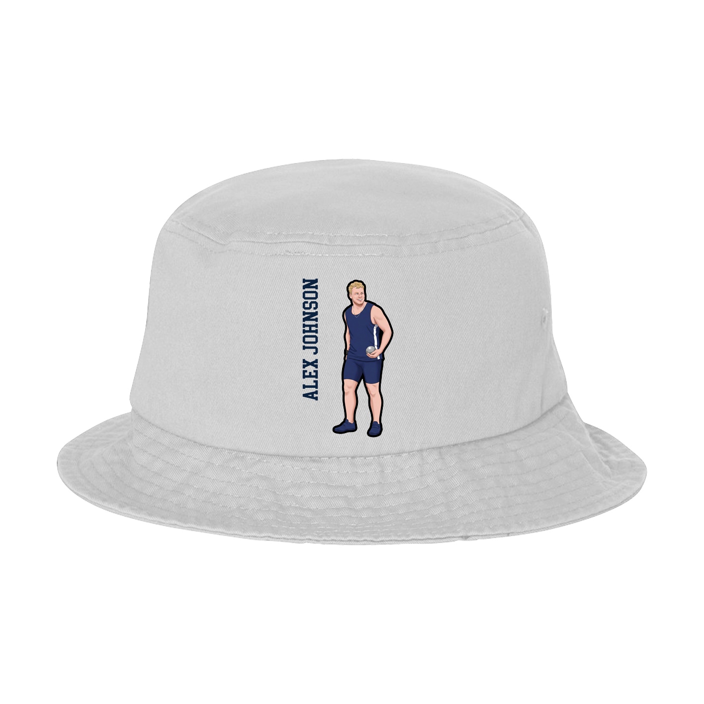 Bucket Cap — Name Vertical in White