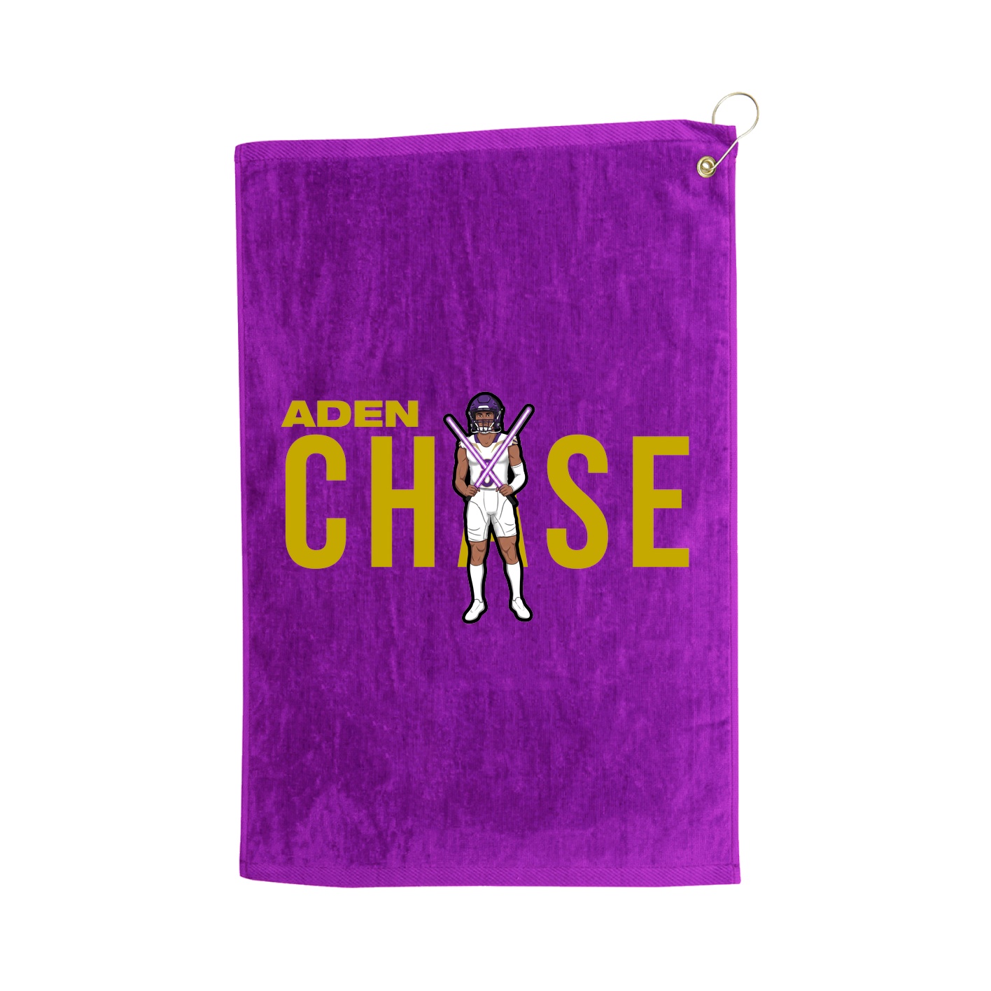 Golf Towel — Player Name in Purple