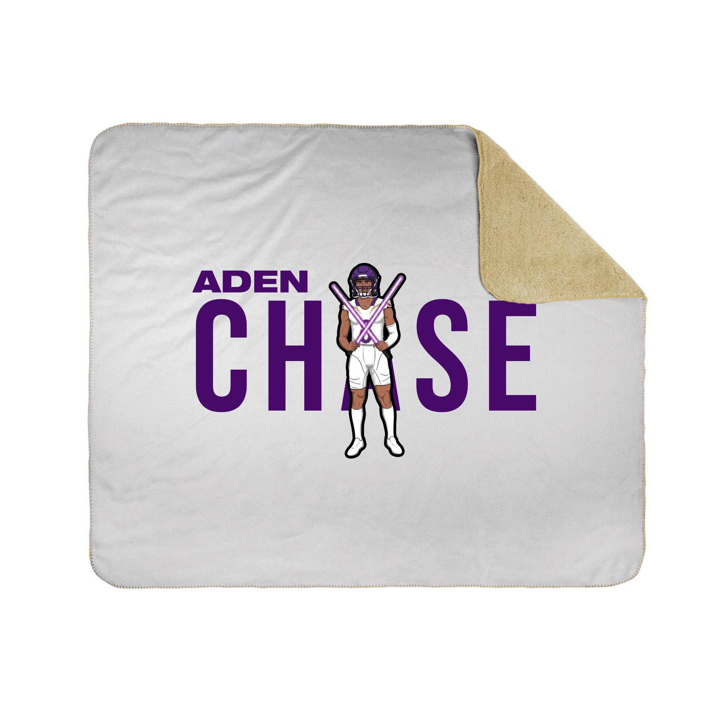 Throw Blanket — Player Name in White