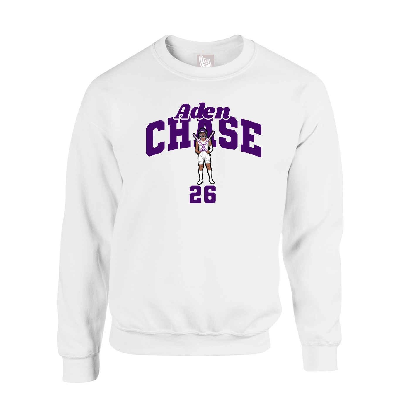 Fleece Crew — Signature Arch in White