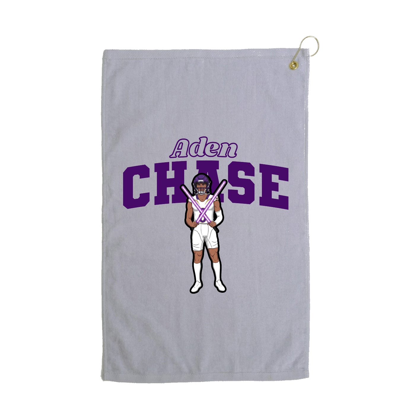 Golf Towel — Name Arch in Grey