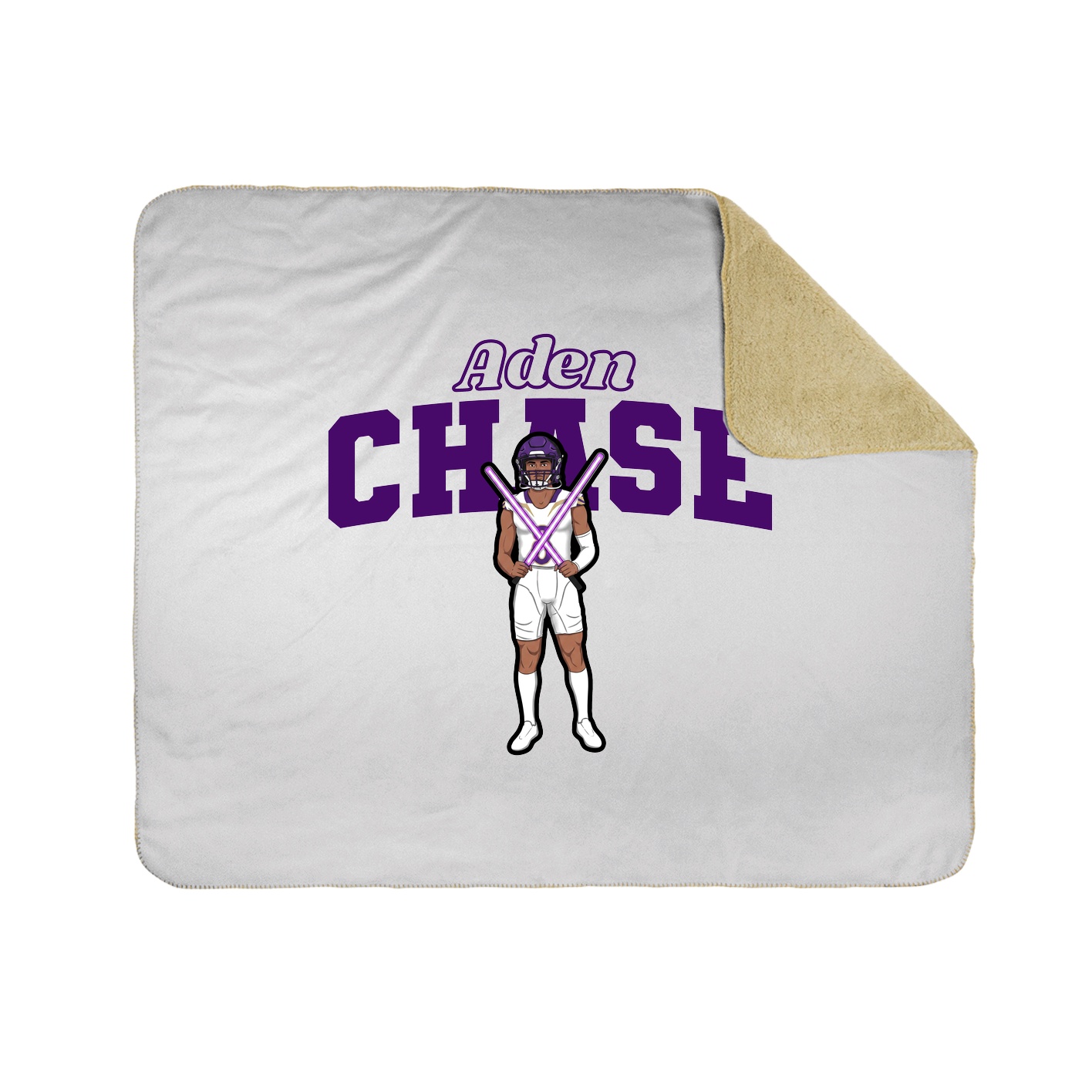 Throw Blanket — Name Arch in White